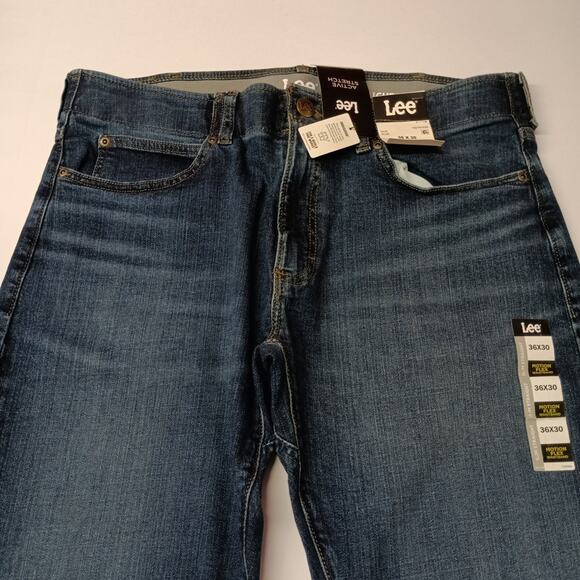 Lee Active Stretch Slim Straight Jeans Men's Size 36x30 Blue - Picture 5 of 8